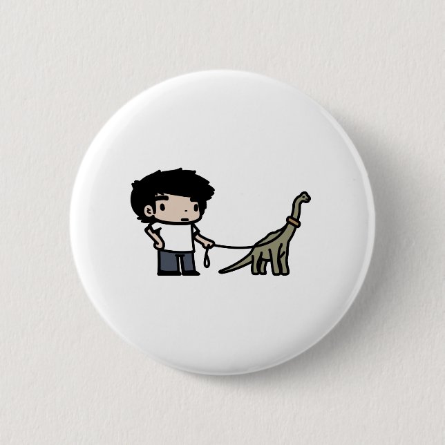 Good Brachiosaurus Pinback Button (Front)