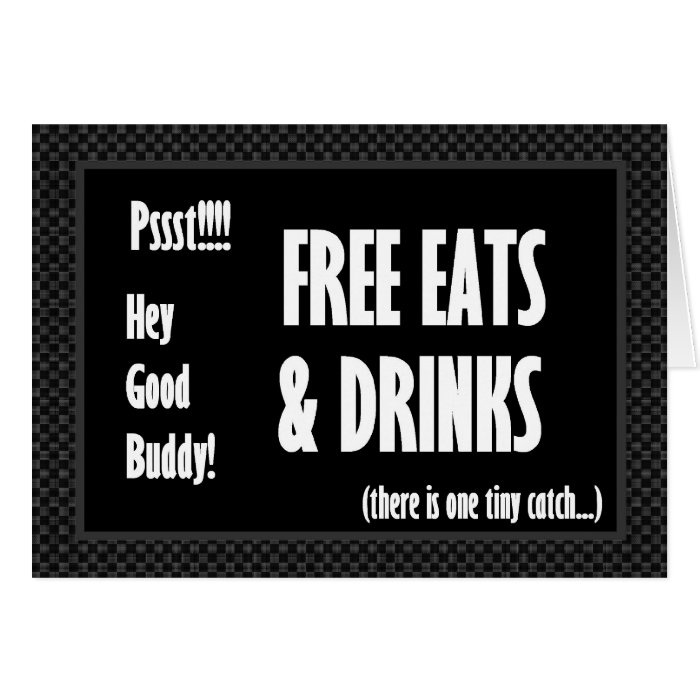 GOOD BUDDY Funny Groomsman Invitation Free Food Greeting Card