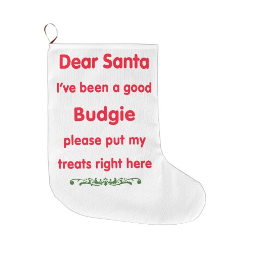good budgie large christmas stocking