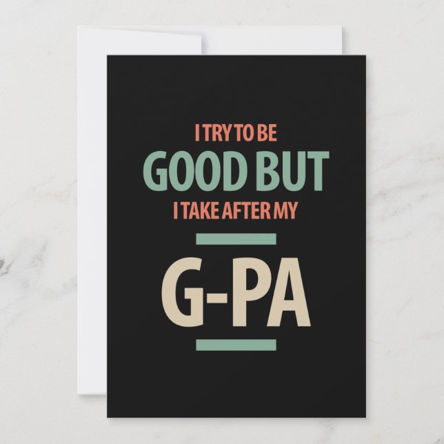 Good But G-Pa | Grandfather Gift Thank You Card (Front)
