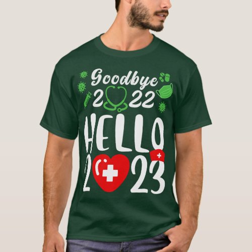 Good Bye 2022 Hello 2023 Happy New Year Christmas  T_Shirt
