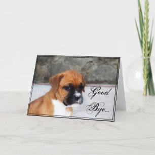 Good Bye Boxer dog greeting card