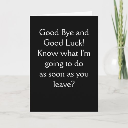 Good Bye Card