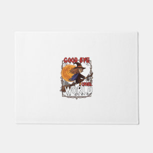 Good Bye Cruel World Witch Halloween Full Moon Spi Doormat