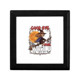 Good Bye Cruel World Witch Halloween Full Moon Spi Gift Box