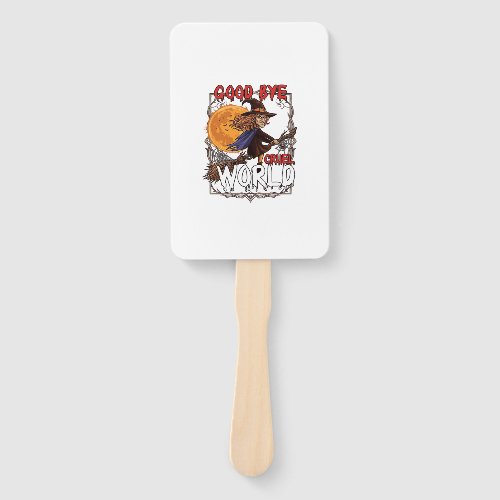 Good Bye Cruel World Witch Halloween Full Moon Spi Hand Fan