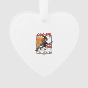 Good Bye Cruel World Witch Halloween Full Moon Spi Ornament