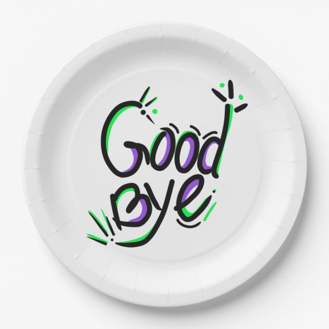 good bye funny quotes paper plates (Front)