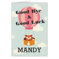 Good Bye & Good Luck Personalized Extra Large Card