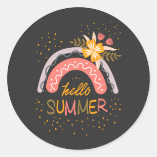 Good bye School, Hello Summer Vacation Classic Round Sticker