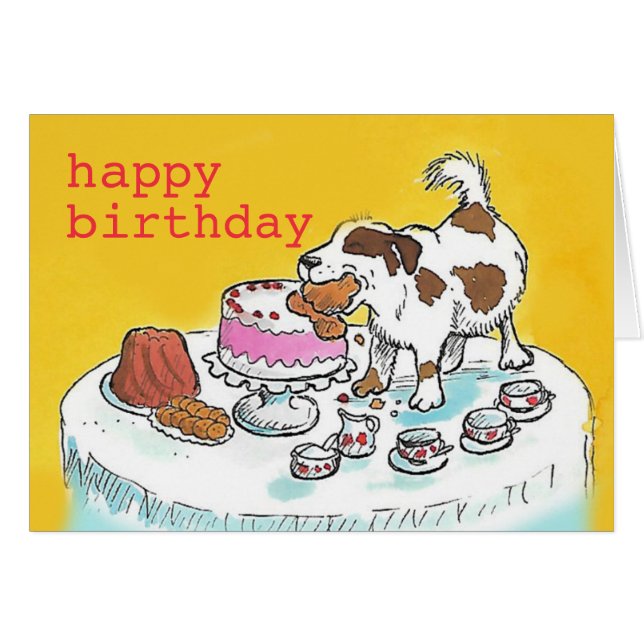 Good cake Birthday dog card (Front Horizontal)