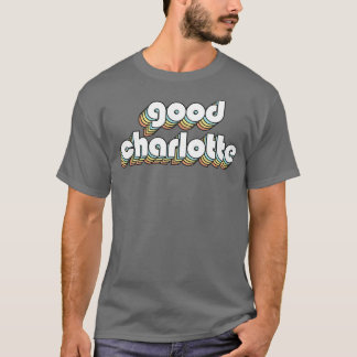 Good Charlotte Retro Rainbow Typography Faded Styl T-Shirt