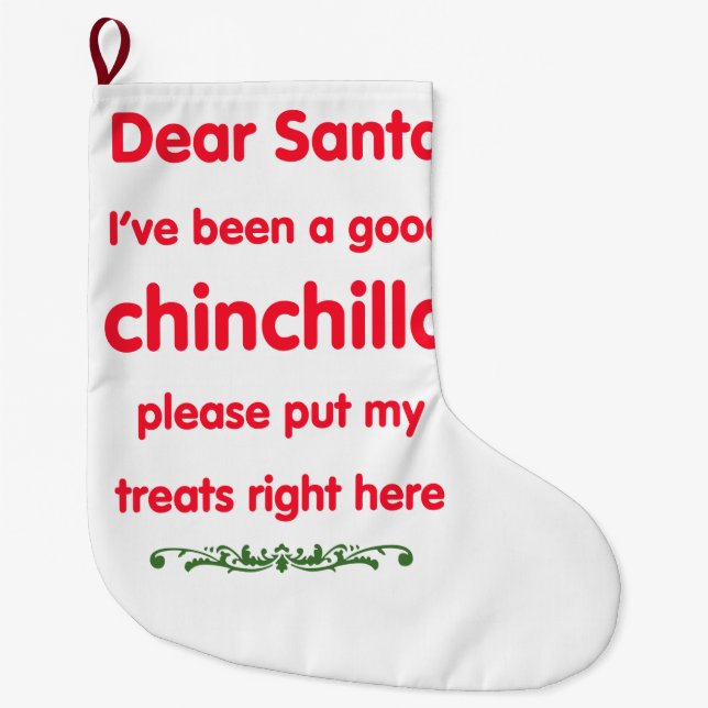 good chinchilla large christmas stocking (Front)