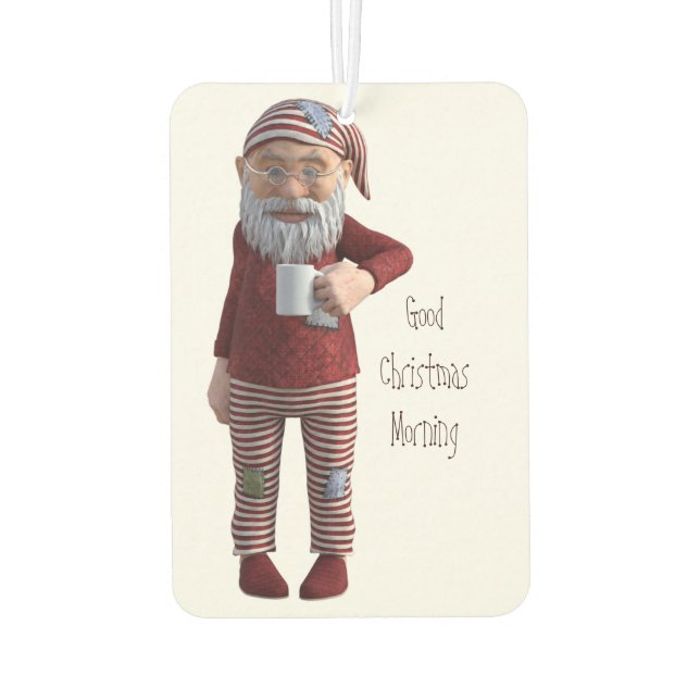 Good Christmas Morning Pajama Gnome Air Freshener (Back)