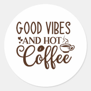 Good Coffee Pennant – Vintage Style Coffee Lover  Classic Round Sticker