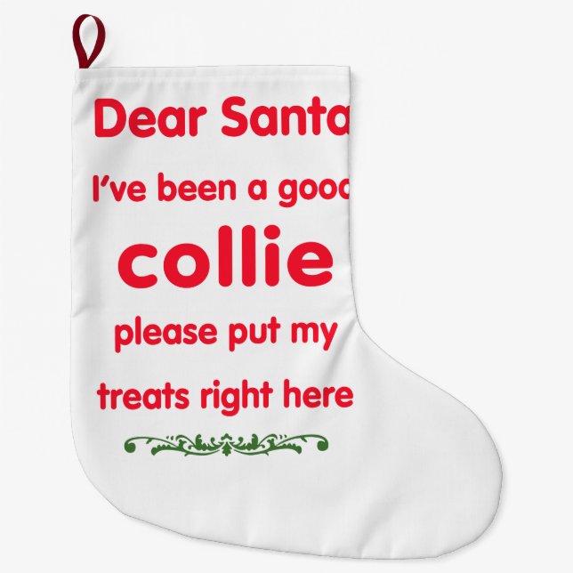 good collie large christmas stocking (Front)