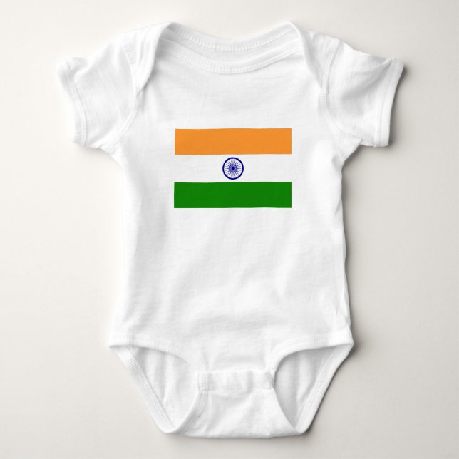 Good color Indian flag "Tiranga" Baby Bodysuit (Front)