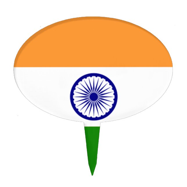 Good color Indian flag "Tiranga" Cake Topper (Front)