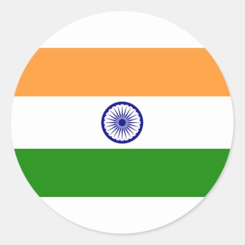 Good color Indian flag Tiranga Classic Round Sticker