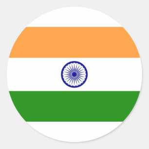 Good color Indian flag "Tiranga" Classic Round Sticker
