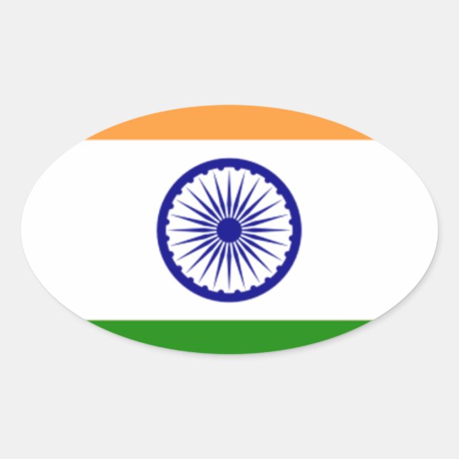 Good color Indian flag "Tiranga" Oval Sticker (Front)