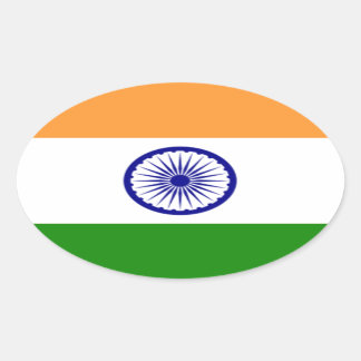 Good color Indian flag "Tiranga" Oval Sticker