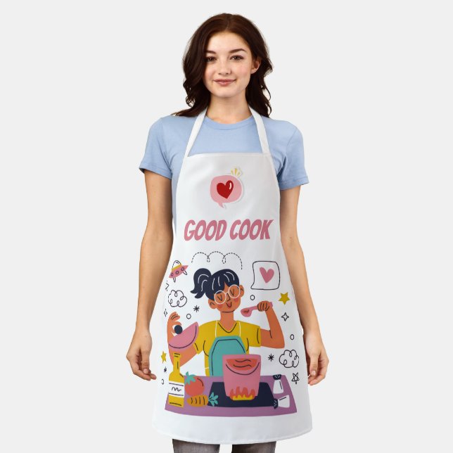 Good Cook Kitchen Apron – Funny & Motivational Coo (Worn)