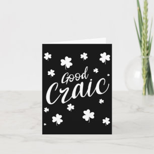 Good Craic Fun Irish Slang Shamrocks St Patricks D Card