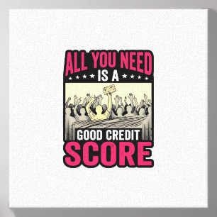 Good Credit Score Vintage Funny Finance Shirt_1 Canvas Photo Tile