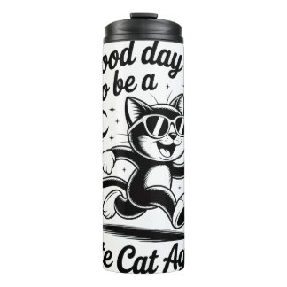 Good day cute cat thermal tumbler