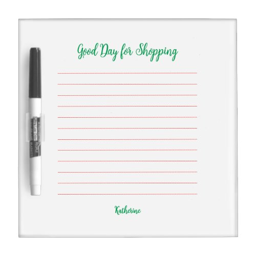 Good Day for Shopping Dry Erase Board