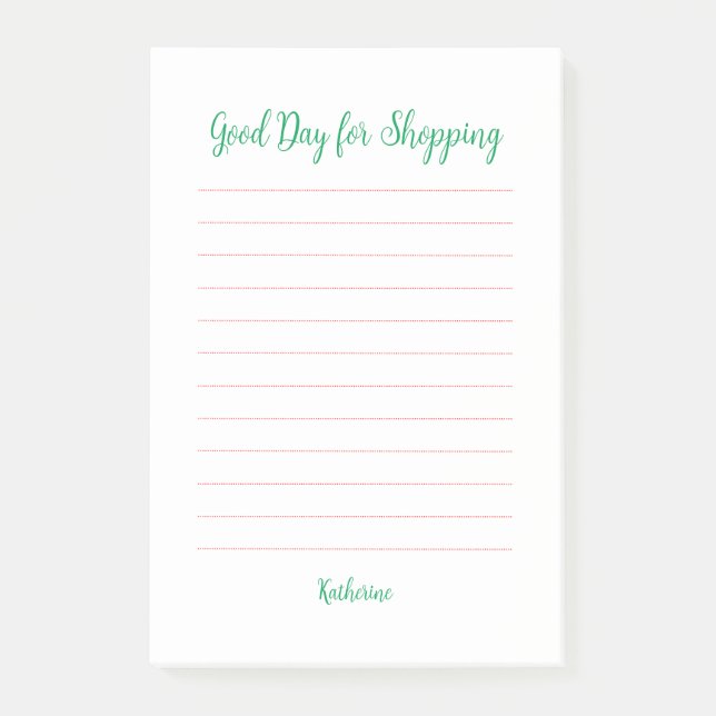 Good Day for Shopping List Post-it Notes (Front)