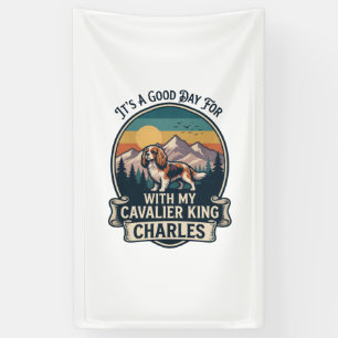 Good Day Hiking Cavalier King Charles Dog Banner
