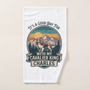 Good Day Hiking Cavalier King Charles Dog Hand Towel