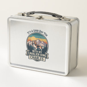 Good Day Hiking Cavalier King Charles Dog Metal Lunch Box