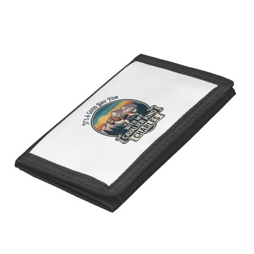 Good Day Hiking Cavalier King Charles Dog Trifold Wallet