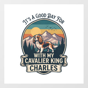Good Day Hiking Cavalier King Charles Dog Window Cling