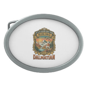 Good Day Hiking Dalmatian Dog Mountains River Belt Buckle