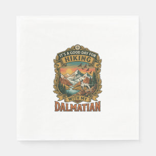 Good Day Hiking Dalmatian Dog Mountains River Napkins