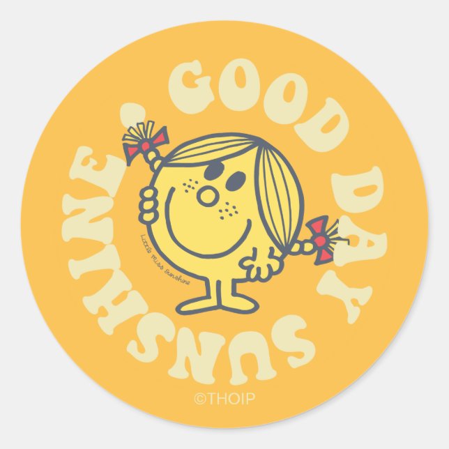 Good Day Little Miss Sunshine Classic Round Sticker (Front)