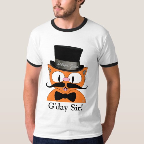 Good Day Sir Top Hat and Bow Tie Mustache Cat