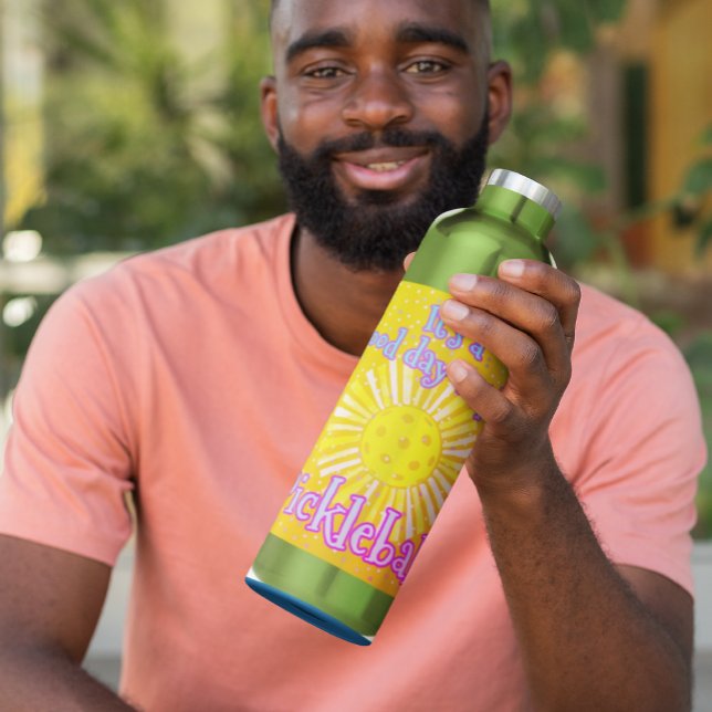  Good Day To Play Pickleball  Stainless Steel Water Bottle (Keep hydrated with this colorful pickleball water bottle!)