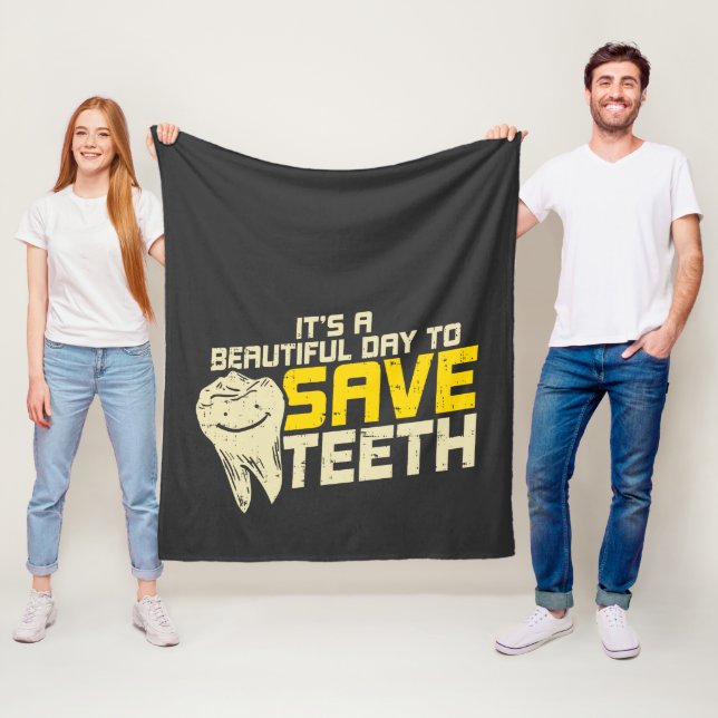 Good Day To Save Teeth Dental Hygienist Fleece Blanket (In Situ)