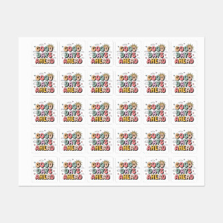 Good Days Ahead - Cute Retro Positive Quote Labels