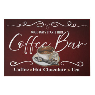 Good Days Start Here Coffee Bar Wall Art