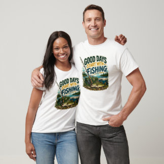Good Days Start With Fishing Vintage Bass Angler T T-Shirt