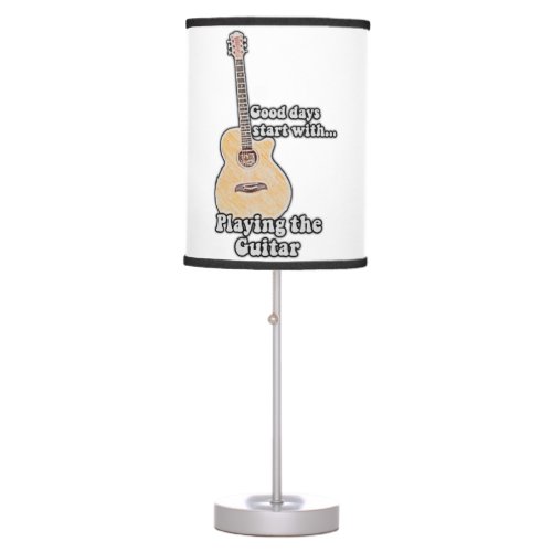 Good days start with playing the guitar retro table lamp