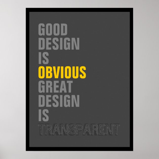 Good Design is Obvious Poster (Front)