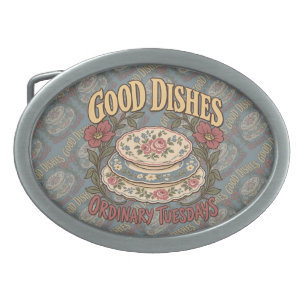 Good Dishes Ordinary Tuesdays Floral China Belt Buckle