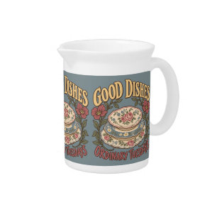 Good Dishes Ordinary Tuesdays Floral China Beverage Pitcher